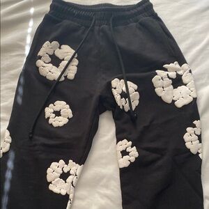 Black denim tear sweats medium